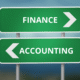 A sign displaying Accounting and Finance