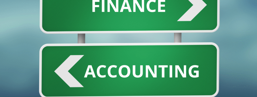 A sign displaying Accounting and Finance